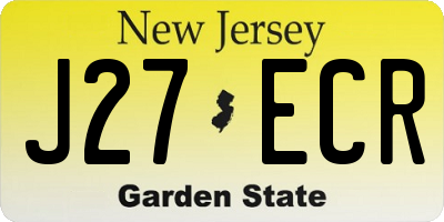 NJ license plate J27ECR