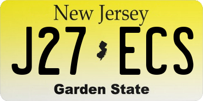 NJ license plate J27ECS