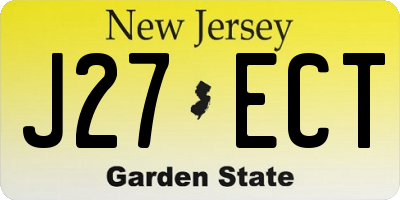 NJ license plate J27ECT