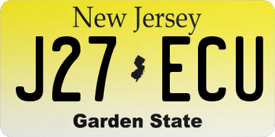 NJ license plate J27ECU