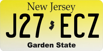 NJ license plate J27ECZ
