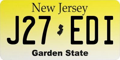 NJ license plate J27EDI