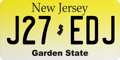 NJ license plate J27EDJ