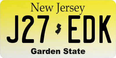 NJ license plate J27EDK
