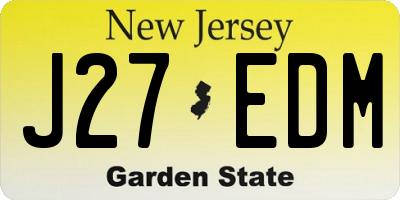 NJ license plate J27EDM