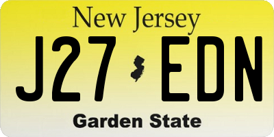NJ license plate J27EDN