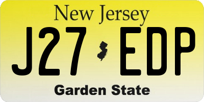 NJ license plate J27EDP