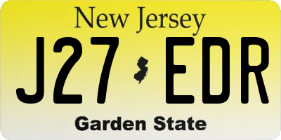 NJ license plate J27EDR