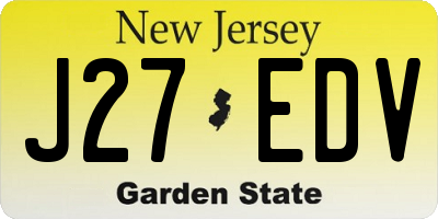 NJ license plate J27EDV
