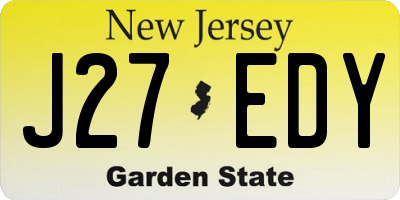 NJ license plate J27EDY