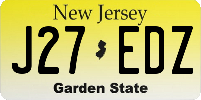 NJ license plate J27EDZ