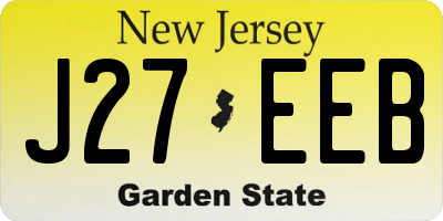 NJ license plate J27EEB