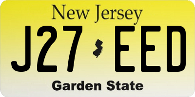 NJ license plate J27EED