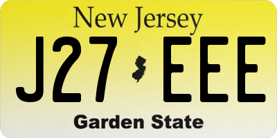 NJ license plate J27EEE