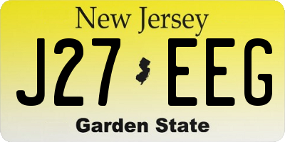 NJ license plate J27EEG