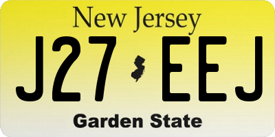 NJ license plate J27EEJ