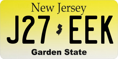 NJ license plate J27EEK