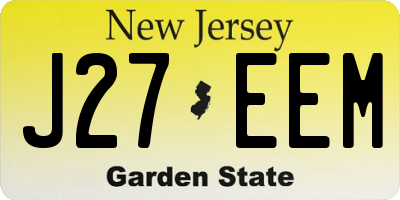 NJ license plate J27EEM