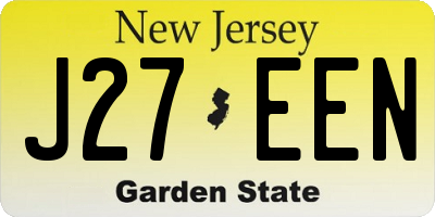 NJ license plate J27EEN