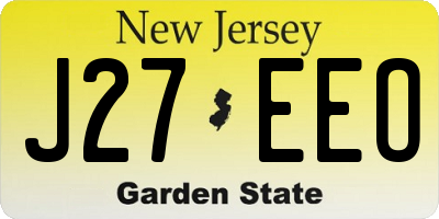 NJ license plate J27EEO