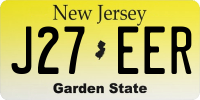NJ license plate J27EER