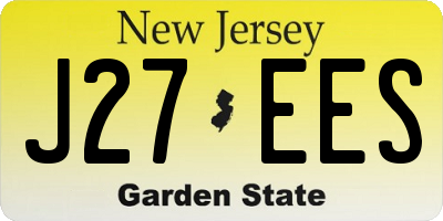 NJ license plate J27EES