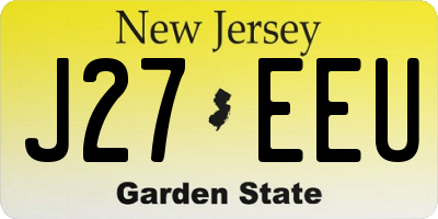 NJ license plate J27EEU