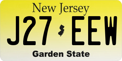 NJ license plate J27EEW