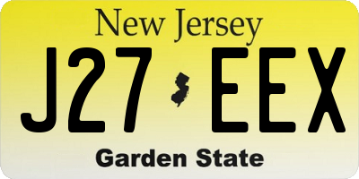 NJ license plate J27EEX