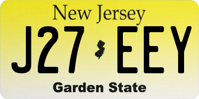NJ license plate J27EEY