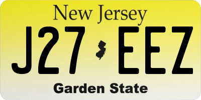 NJ license plate J27EEZ