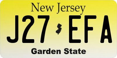 NJ license plate J27EFA