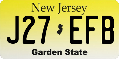 NJ license plate J27EFB