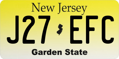 NJ license plate J27EFC