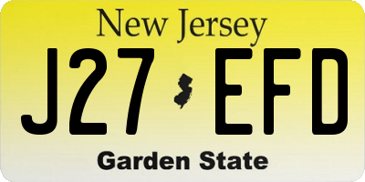 NJ license plate J27EFD