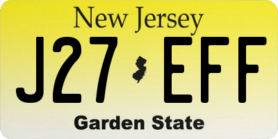 NJ license plate J27EFF
