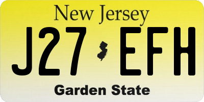 NJ license plate J27EFH