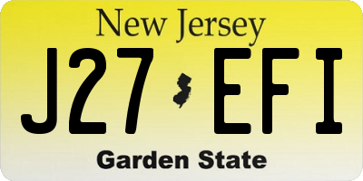 NJ license plate J27EFI