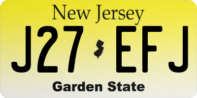 NJ license plate J27EFJ