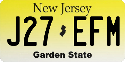 NJ license plate J27EFM