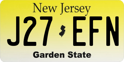 NJ license plate J27EFN
