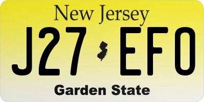 NJ license plate J27EFO