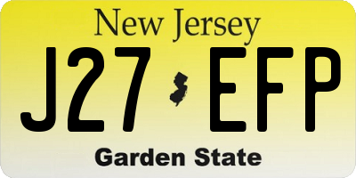 NJ license plate J27EFP