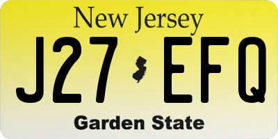 NJ license plate J27EFQ