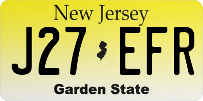 NJ license plate J27EFR