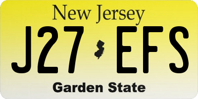 NJ license plate J27EFS