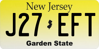 NJ license plate J27EFT