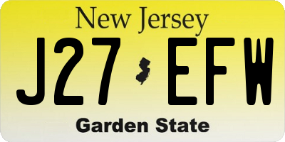 NJ license plate J27EFW