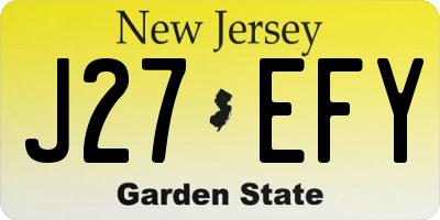 NJ license plate J27EFY