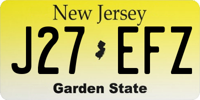 NJ license plate J27EFZ